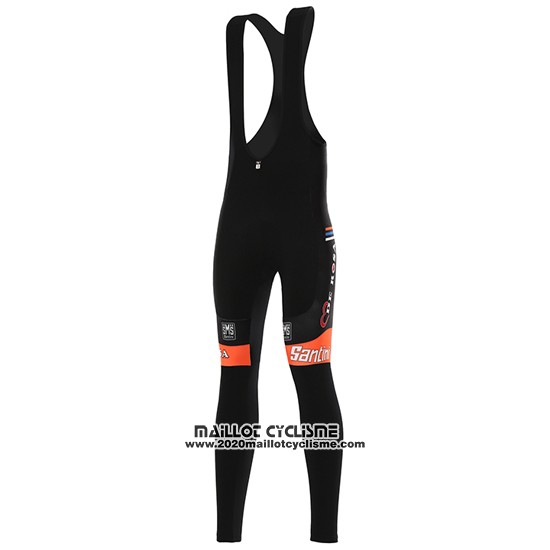 2016 Maillot Ciclismo DE Rose Noir et Orange Manches Longues et Cuissard